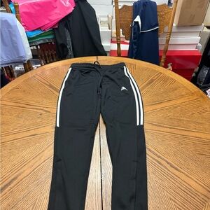 Adidas Black and White Joggers with Iconic Stripes